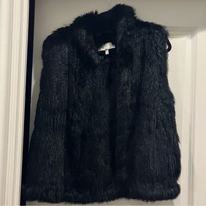 Joie rabbit fur black vest